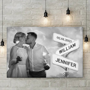 Photo personnalisée « Je t'aime encore plus à chaque instant » - Toile horizontale personnalisée pour couple - Cadeau pour mari et femme, anniversaire