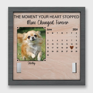 Photo personnalisée « Un morceau de mon cœur est avec toi » - Plaque commémorative personnalisée pour perte d'animal de compagnie, cadre pour collier - Cadeau de condoléances pour les propriétaires d'animaux et les amoureux des animaux