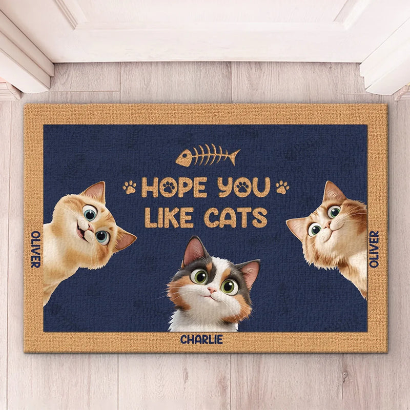 Hope You Adore Furry Friends - Cat Personalized Custom Home Decor Decorative Mat - House Warming Gift For Pet Owners, Pet Lovers