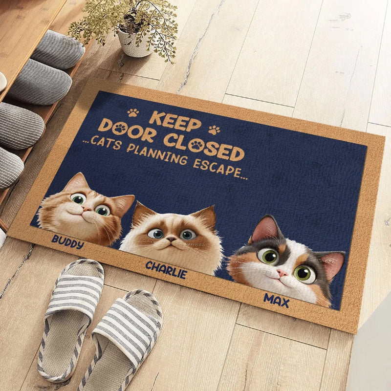 Cats In Their Secret Meeting - Cat Personalized Custom Home Decor Decorative Mat - House Warming Gift For Pet Owners, Pet Lovers