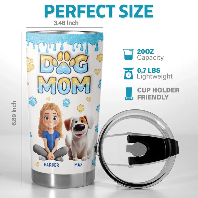 One Heart, Two Tails, Endless Love - Dog & Cat Personalized Custom 3D Inflated Effect Printed Tumbler - Gift For Dog Lovers, Mom