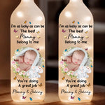 Custom Photo I'm As Lucky As Can Be - Family Personalized Custom Bottle Lamp - Baby Shower Gift, Gift For New Moms, Mom