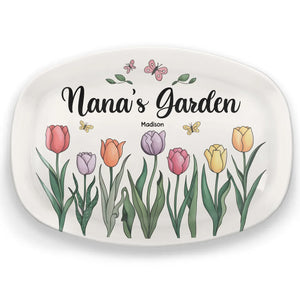 Le cœur de grand-mère est un jardin d'amour - Plateau personnalisé pour la famille - Cadeau pour maman et grand-mère