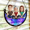 My First Home - Family Personalized Window Hanging Suncatcher Ornament - Gift For Mom