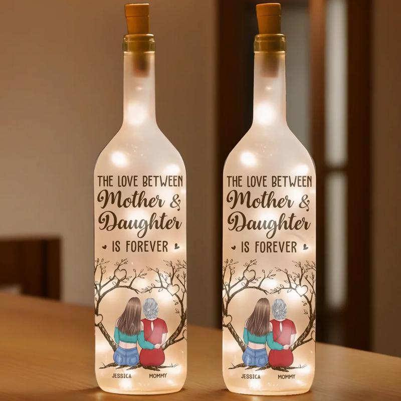 A Bond Built On Laughter, Love - Family Personalized Custom Bottle Lamp - Gift For Mom, Daughter