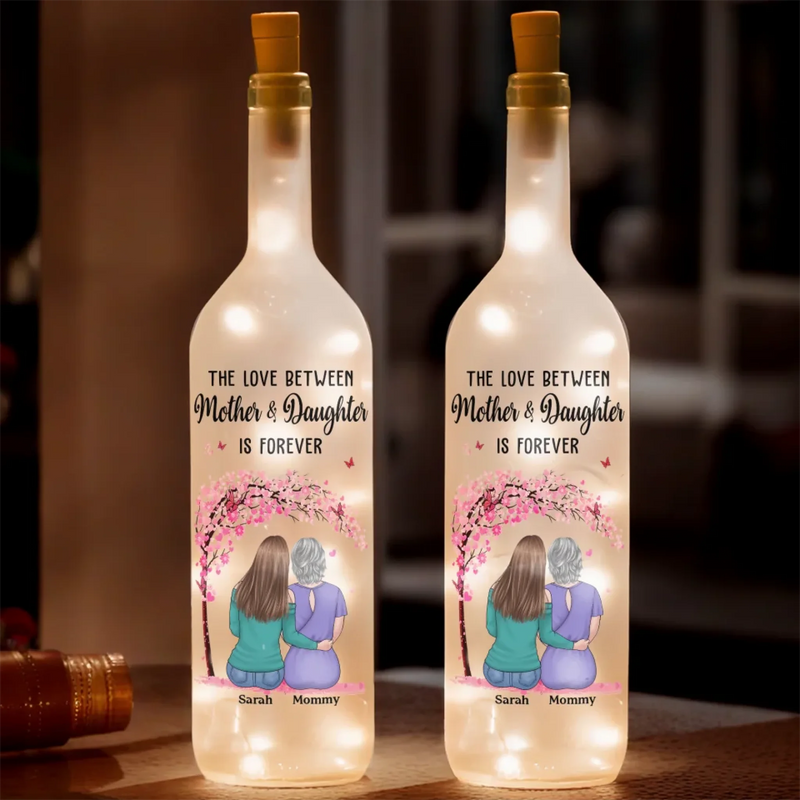 Life Is Sweeter With A Daughter - Family Personalized Custom Bottle Lamp - Gift For Mom, Daughter