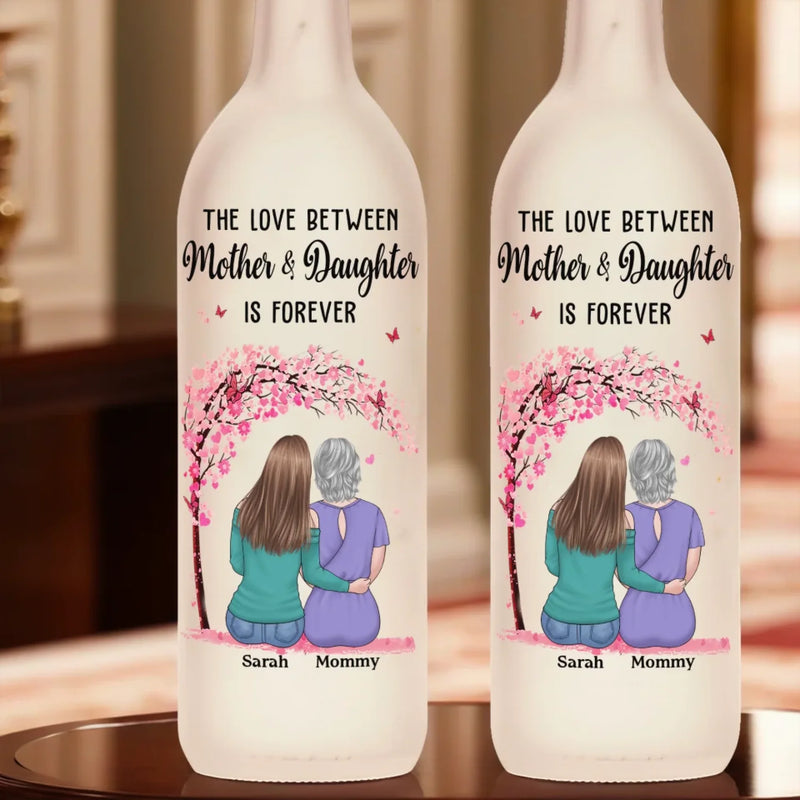 Life Is Sweeter With A Daughter - Family Personalized Custom Bottle Lamp - Gift For Mom, Daughter