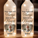 Custom Photo Together In Every Step You Take - Memorial Personalized Custom Bottle Lamp - Sympathy Gift For Family