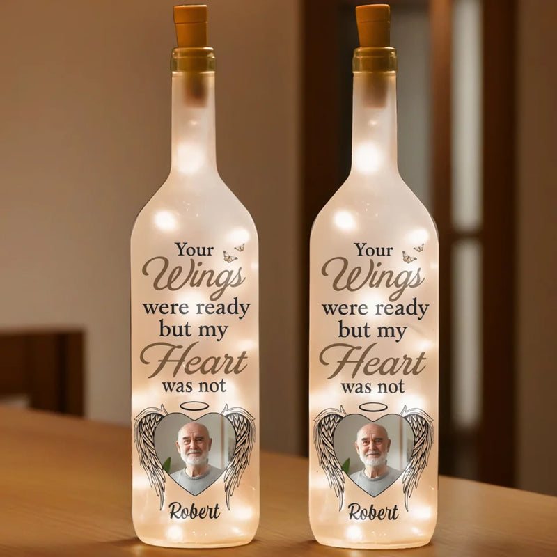 Custom Photo Together In Every Step You Take - Memorial Personalized Custom Bottle Lamp - Sympathy Gift For Family