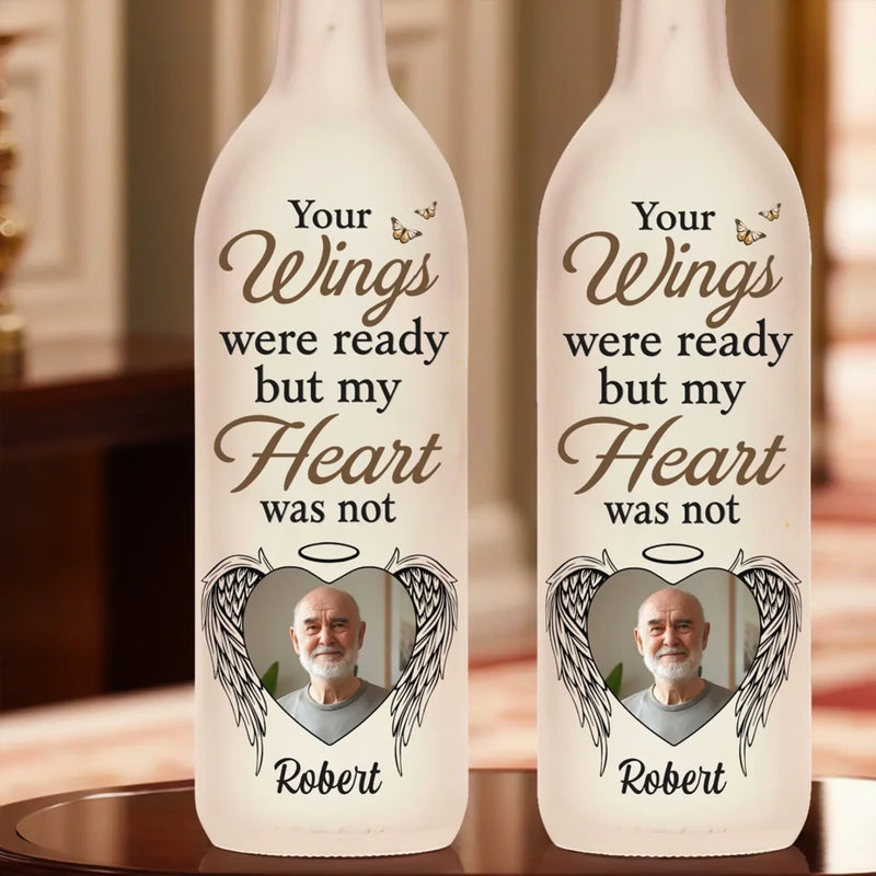 Custom Photo Together In Every Step You Take - Memorial Personalized Custom Bottle Lamp - Sympathy Gift For Family