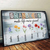 Life Is Grand With Grandkids In Hand - Family Personalized Custom Horizontal Poster - Gift For Mom, Grandma