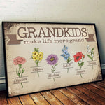 Made Grand By My Grandkids - Family Personalized Custom Horizontal Poster - Gift For Mom, Grandma