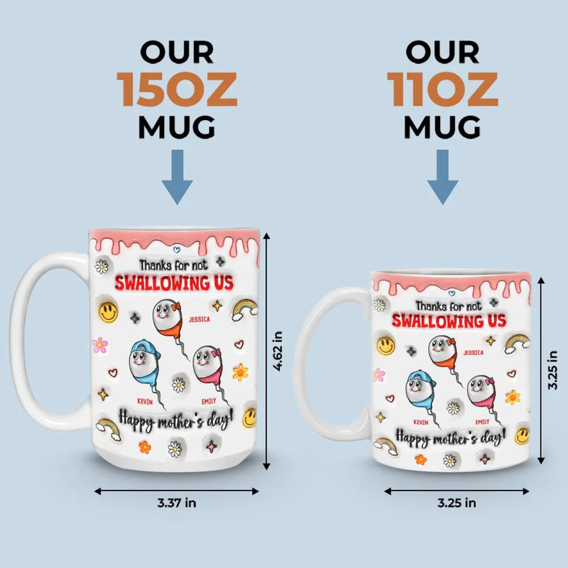 Mom By Heart, Not Just By Blood - Family Personalized Custom 3D Inflated Effect Printed Mug - Mother's Day Gift For Mom, Grandma