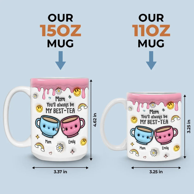 Forever Connected, Always Loved - Family Personalized Custom 3D Inflated Effect Printed Mug - Gift For Mom, Daughter