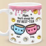 Forever Connected, Always Loved - Family Personalized Custom 3D Inflated Effect Printed Mug - Gift For Mom, Daughter