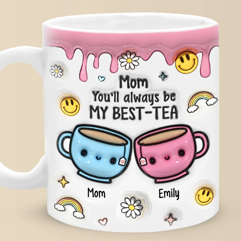 Forever Connected, Always Loved - Family Personalized Custom 3D Inflated Effect Printed Mug - Gift For Mom, Daughter