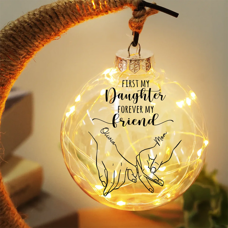 First My Mother Forever My Friend - Family Personalized Custom Moon Lamp Light - Gift For Mom, Daughter
