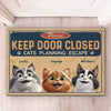 Keep Door Closed, Cat’s On A Mission - Dog & Cat Personalized Custom Home Decor Decorative Mat - House Warming Gift For Pet Owners, Pet Lovers