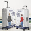 Travel Far, Love Deep - Travel Personalized Custom Luggage Cover - Summer Vacation Gift For Adventure Travel Lovers, Husband Wife, Anniversary