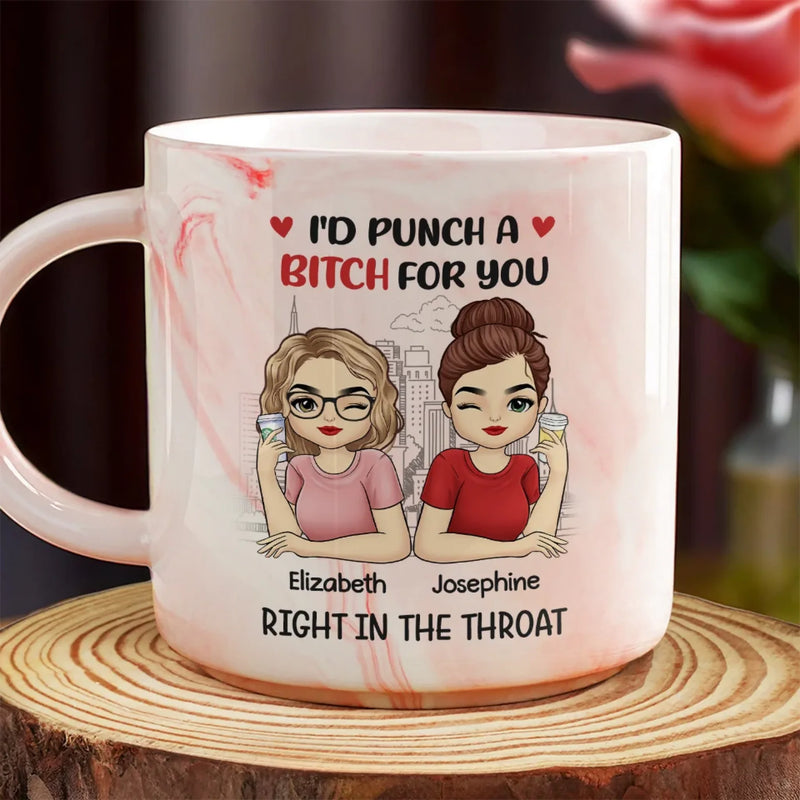 I’d Do Anything For You - Bestie Personalized Custom Marble Mug - Gift For Best Friends, BFF, Sisters