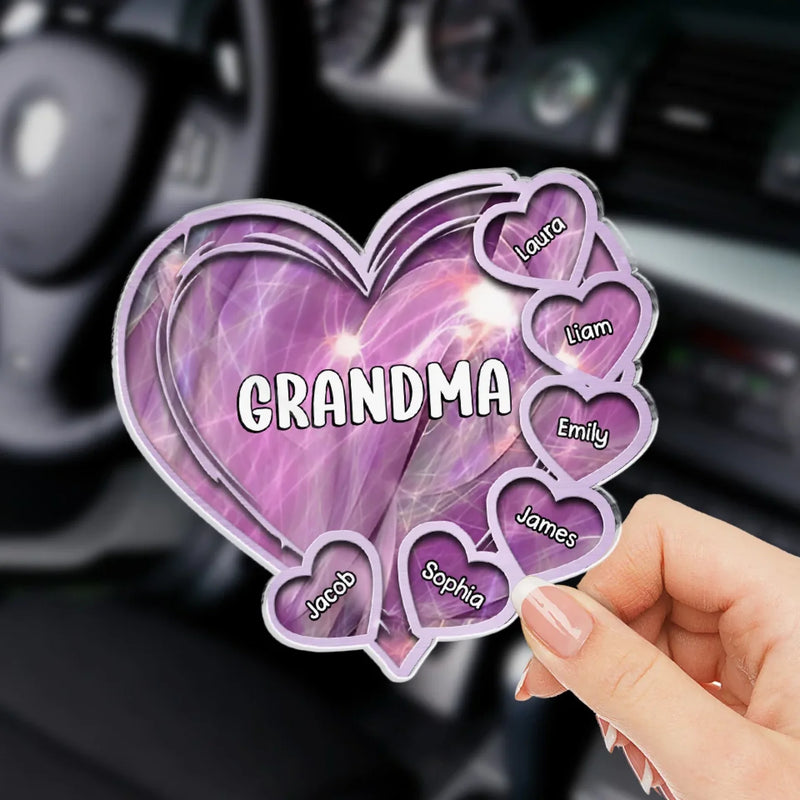 My Kids, My Forever Love - Family Personalized Custom Car Visor Clip - Gift For Mom, Grandma