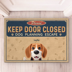Keep Door Closed, Cat’s On A Mission - Dog & Cat Personalized Custom Home Decor Decorative Mat - House Warming Gift For Cat Lovers