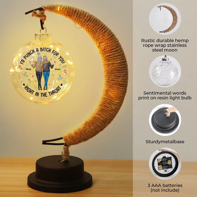 Partners In Crime And Chaos - Bestie Personalized Custom Moon Lamp Light - Gift For Best Friends, BFF, Sisters