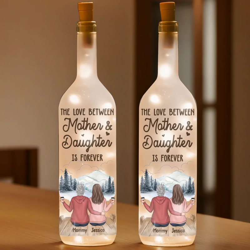 Never Forget That I Love You - Family Personalized Custom Bottle Lamp - Gift For Mom, Daughter