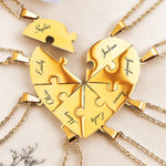 Custom Name Family Gifts - Personalized Heart Puzzle Necklace