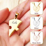 Custom Name Family Gifts - Personalized Heart Puzzle Necklace