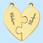 Custom Name Family Gifts - Personalized Heart Puzzle Necklace