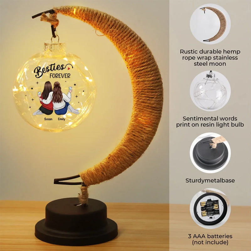 Let Your Friendship Shine As Bright As The Moon - Bestie Personalized Custom Moon Lamp Light - Gift For BFF, Bestie, Sisters