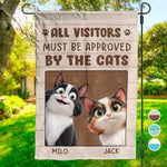 All Visitors Must Be Approved By The Cat - Cat Personalized Custom Flag - Gift For Pet Owners, Pet Lovers