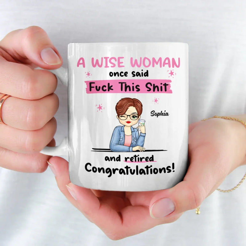 Goodbye Tension, Hello Pension - Coworker Personalized Custom Mug - Appreciation, Retirement Gift For Coworkers, Work Friends, Colleagues