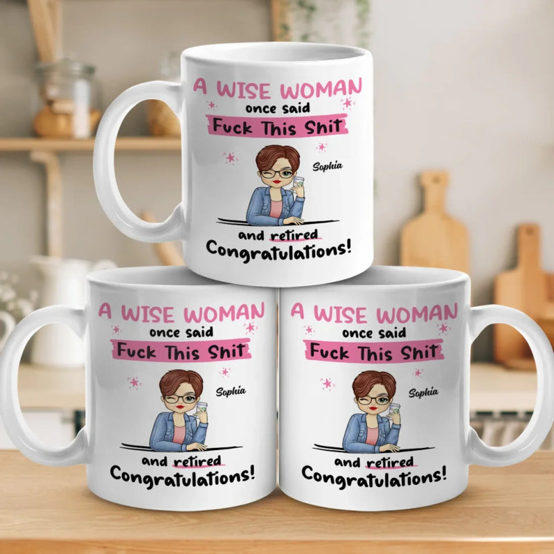 Goodbye Tension, Hello Pension - Coworker Personalized Custom Mug - Appreciation, Retirement Gift For Coworkers, Work Friends, Colleagues