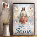 Custom Photo Resting With God, Remembered With Love - Memorial Personalized Custom Vertical Poster - Sympathy Gift For Family Members