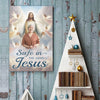 Custom Photo Resting With God, Remembered With Love - Memorial Personalized Custom Vertical Poster - Sympathy Gift For Family Members