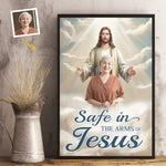 Custom Photo Safe In His Arms, Cherished In My Soul - Memorial Personalized Custom Vertical Poster - Sympathy Gift For Family
