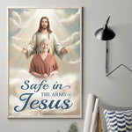 Custom Photo Safe In His Arms, Cherished In My Soul - Memorial Personalized Custom Vertical Poster - Sympathy Gift For Family
