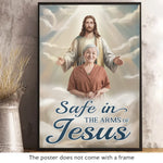 Custom Photo Safe In His Arms, Cherished In My Soul - Memorial Personalized Custom Vertical Poster - Sympathy Gift For Family