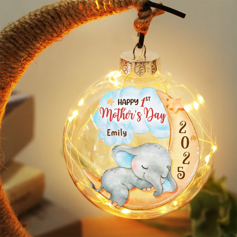 Our First Gift, Our Forever Love - Family Personalized Custom Moon Lamp Light - Mother's Day, Baby Shower Gift, Gift For First Mom