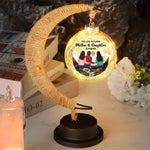The Love Between Mother & Daughter Is Forever - Family Personalized Custom Moon Lamp Light - Gift For Mom, Daughter