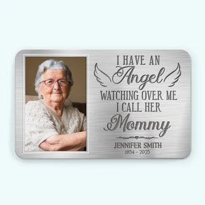 Photo personnalisée « Partie mais jamais loin de mon cœur » – Carte portefeuille personnalisée en aluminium – Cadeau de condoléances pour les membres de la famille