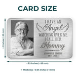 Custom Photo Gone But Never Far From My Heart - Memorial Personalized Custom Aluminum Wallet Card - Sympathy Gift For Mom, Grandma