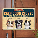 Never Underestimate A Determined Pet - Dog & Cat Personalized Custom Home Decor Wood Sign - House Warming Gift For Dog Lovers, Cat Lovers