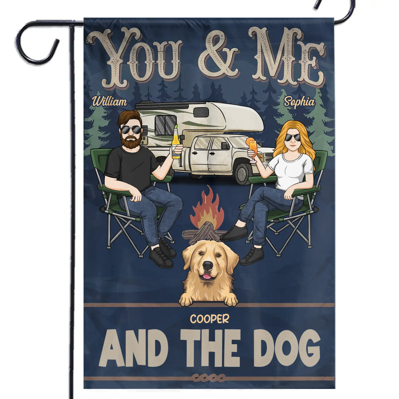 Only Us, Cuddles And Wagging Joy - Dog Personalized Custom Flag - Gift For Couple, Dog Lovers