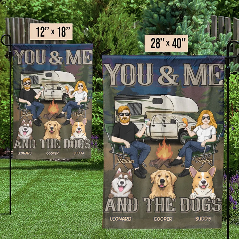 Just You, Me And Playful Tails - Dog Personalized Custom Flag - Gift For Husband Wife, Pet Owners, Pet Lovers