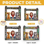 Less Stress When I'm With You - Dog & Cat Personalized Window Hanging Suncatcher - Gift For Dog Lovers, Cat Lovers