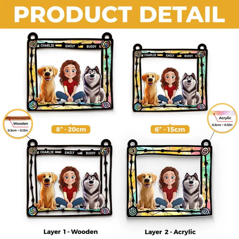 Less Stress When I'm With You - Dog & Cat Personalized Window Hanging Suncatcher - Gift For Pet Owners, Pet Lovers