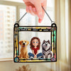 Less Stress When I'm With You - Dog & Cat Personalized Window Hanging Suncatcher - Gift For Pet Owners, Pet Lovers